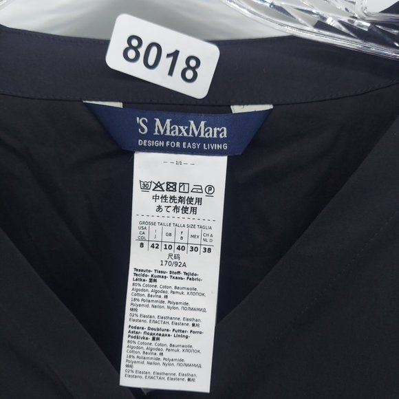 MaxMara black pleated  Dress Long Sleeve size 8 - Picture 4 of 15